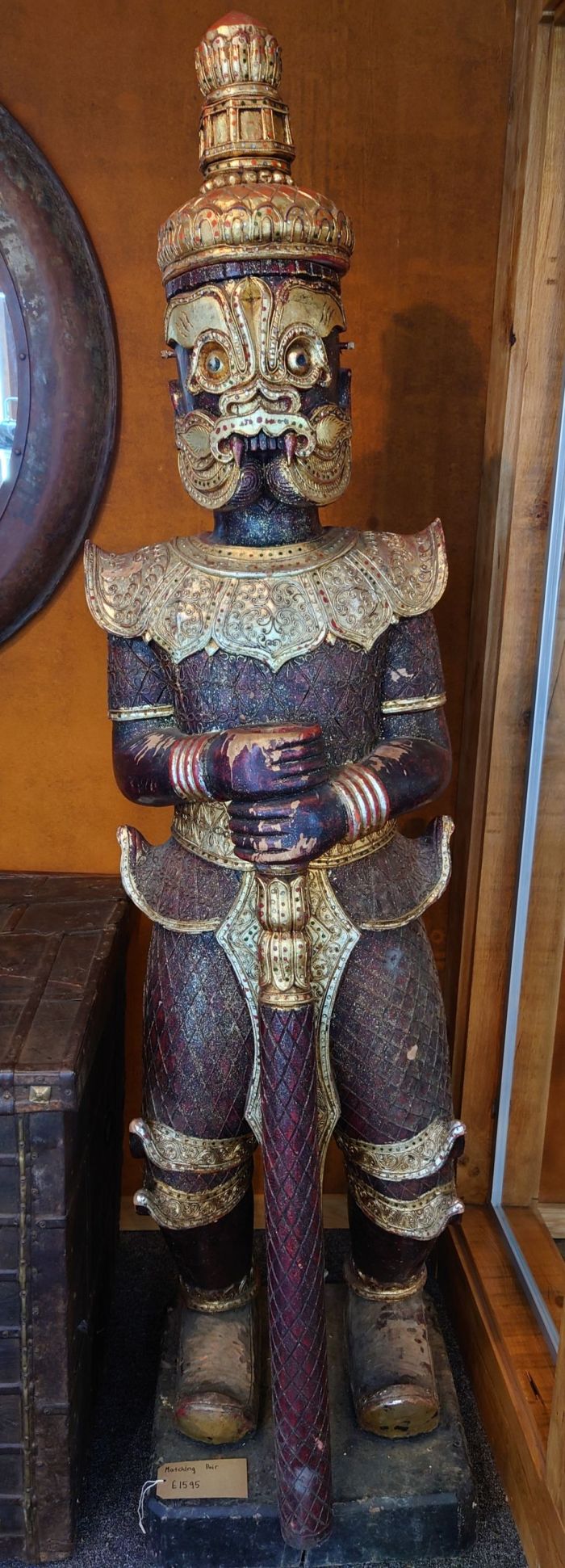 Pair of Two Large Guard Statues  - Image 2