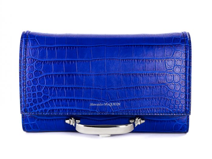 Alexander McQueen The Story Croc Embossed Clutch