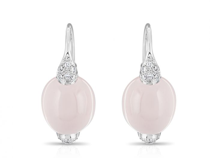 Rose Quartz & Diamond Earrings