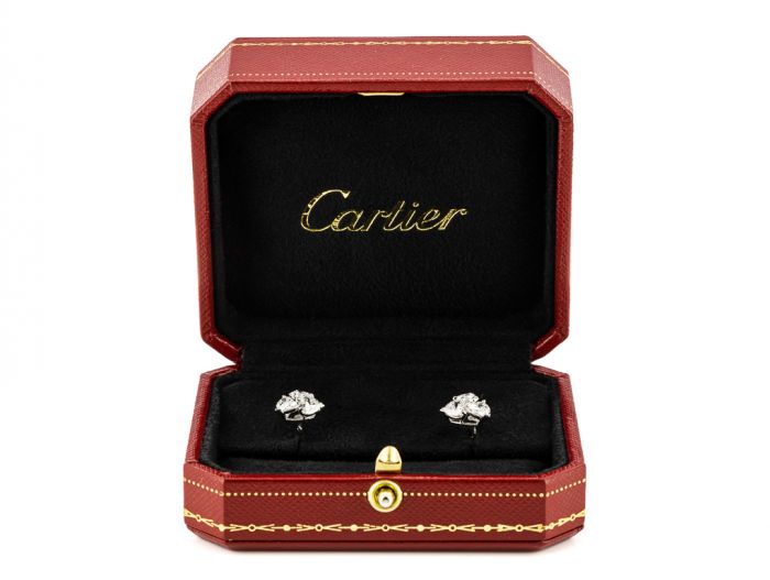 Cartier Heart Shape Diamond Stud Earrings - Image 3