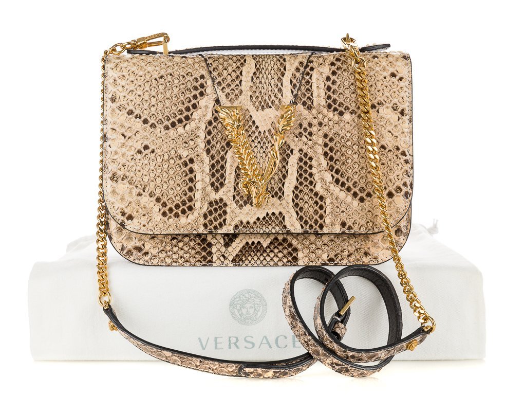 Versace Virtus Python Shoulder Bag