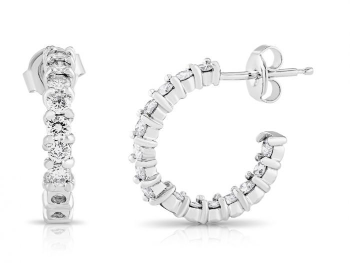 Diamond Hoop Earrings - Image 2