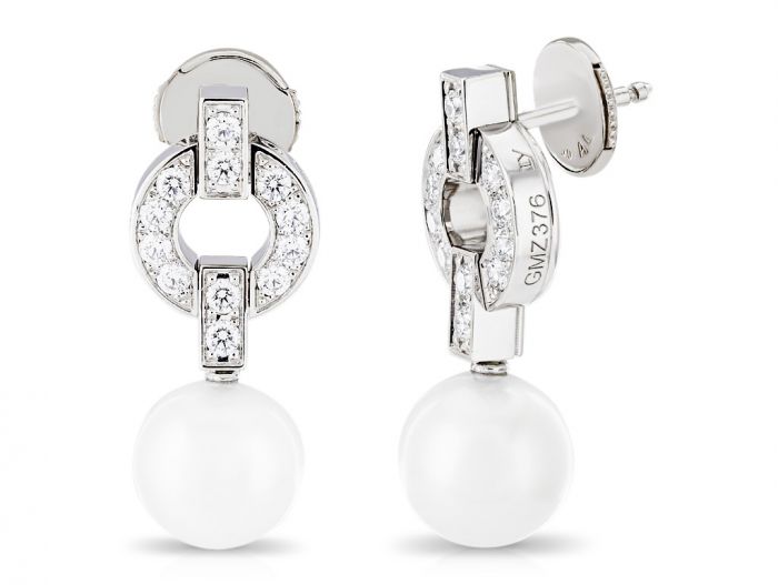 Cartier Himalia Pearl & Diamond Earrings - Image 2