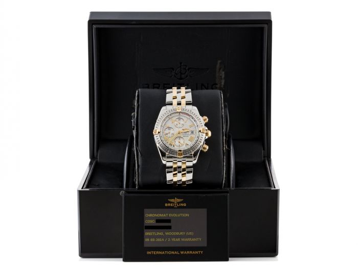 Breitling Chronomat Evolution Chronograph Two Tone Watch - Image 5