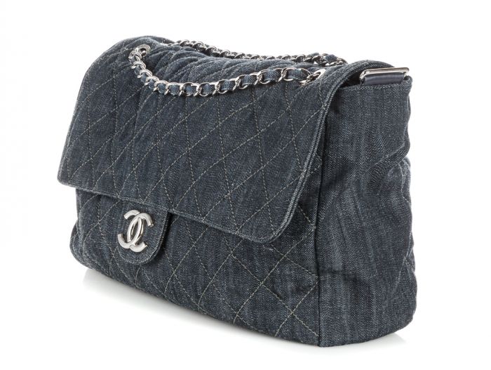 Chanel XL Maxi Denim Vintage Bag - Image 3