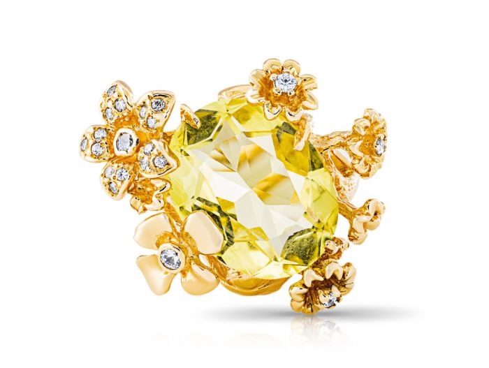 Citrine & Cubic Zirconia Ring