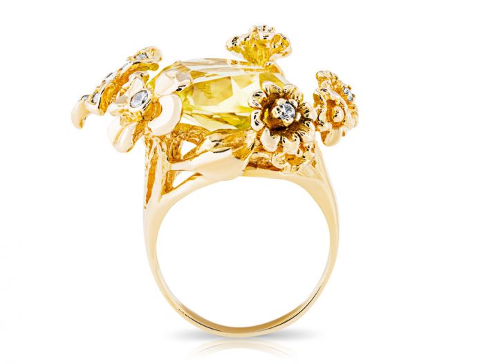 Citrine & Cubic Zirconia Ring