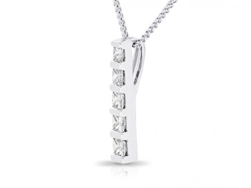 Princess Cut Diamond Pendant on Chain