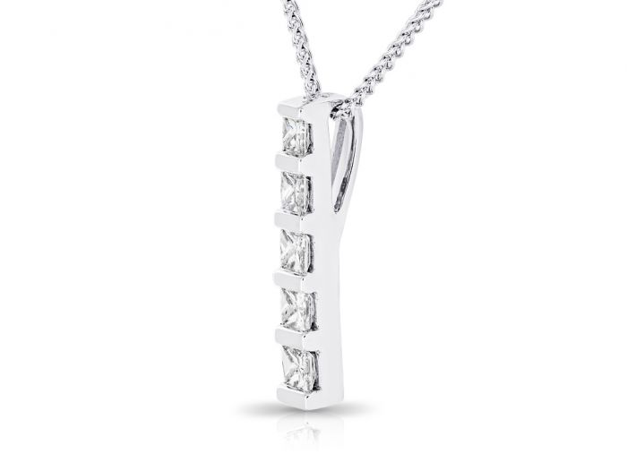 Princess Cut Diamond Pendant on Chain