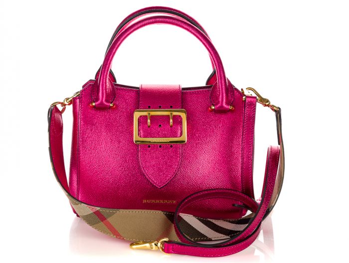 Burberry Pink Foil Buckle Tote