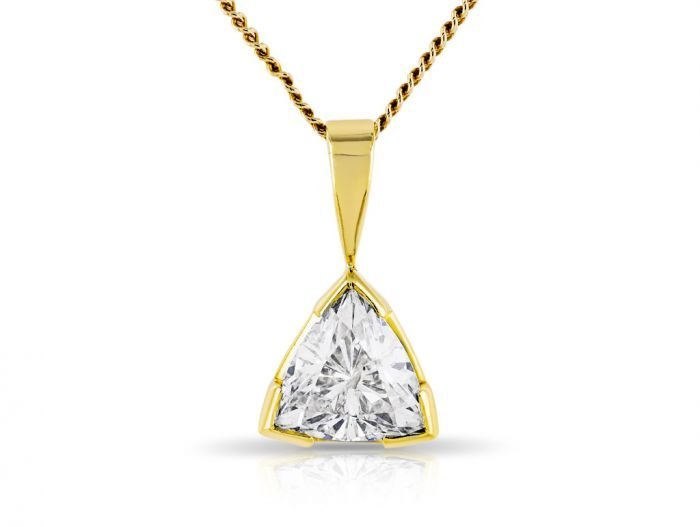 Trilliant Diamond Pendant on Chain