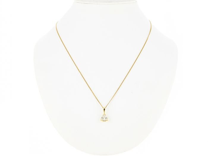 Trilliant Diamond Pendant on Chain - Image 3