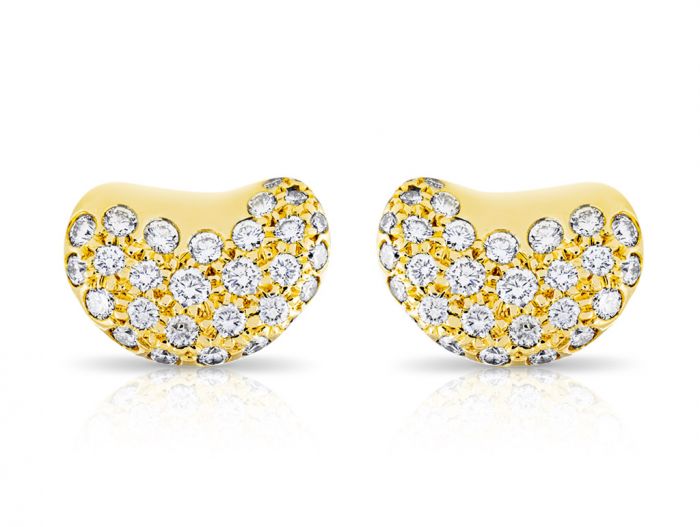 Tiffany & Co Vintage Elsa Peretti Diamond Heart Earrings