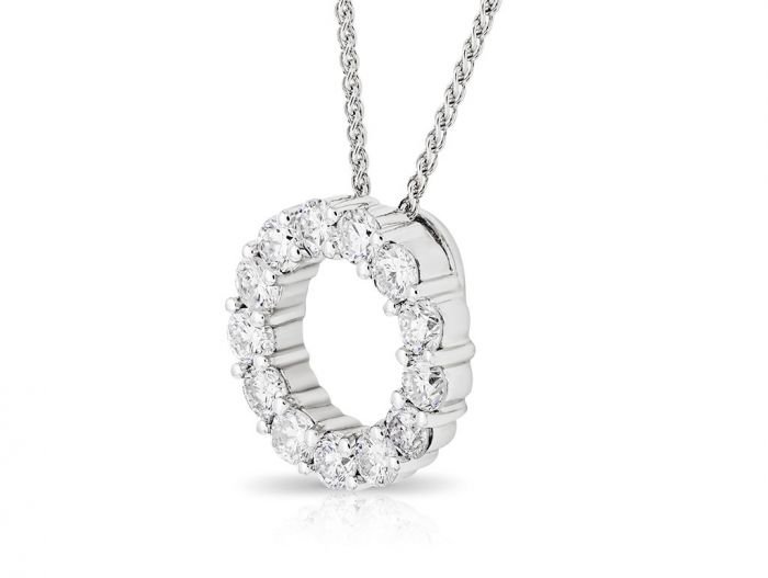 Diamond Circle Pendant on Chain