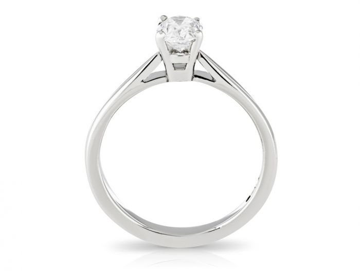 Oval Solitaire Diamond Ring - Image 3