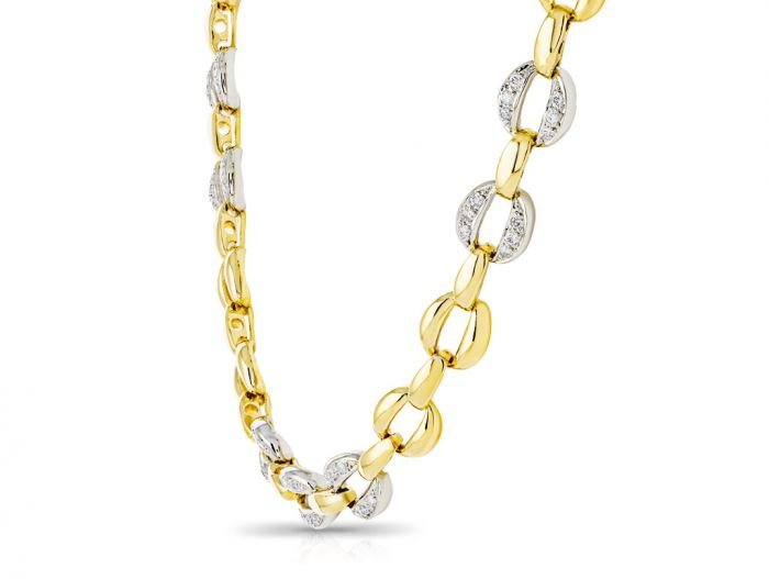Two Tone Diamond Necklace - Image 2