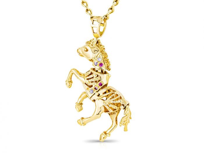 Articulated Horse Pendant on Chain - Image 2