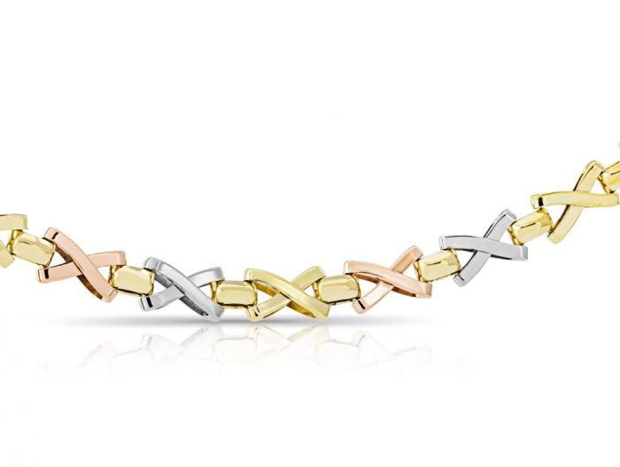 Tri-Colour Kiss Link Bracelet - Image 2