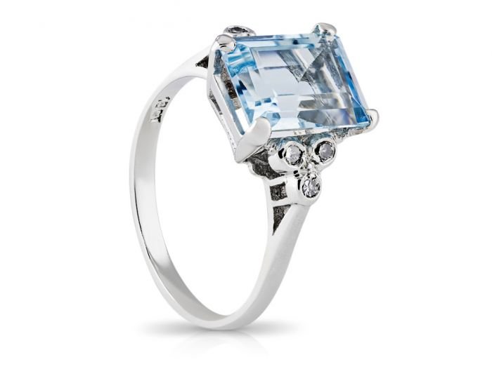 Aquamarine & Diamond Ring - Image 2