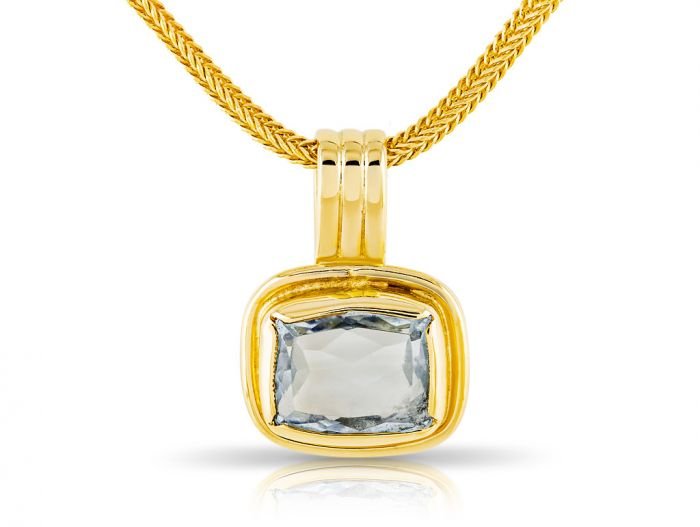 Aquamarine Pendant on Chain