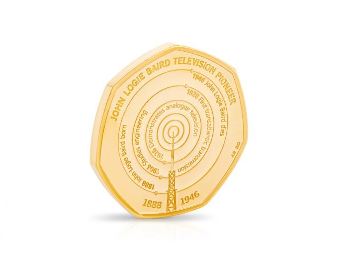 John Logie Baird 2021 UK 50p Gold Proof Coin