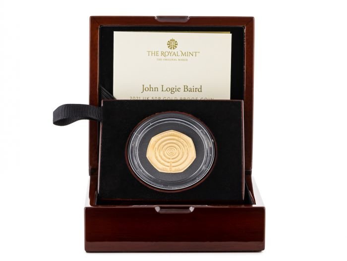 John Logie Baird 2021 UK 50p Gold Proof Coin