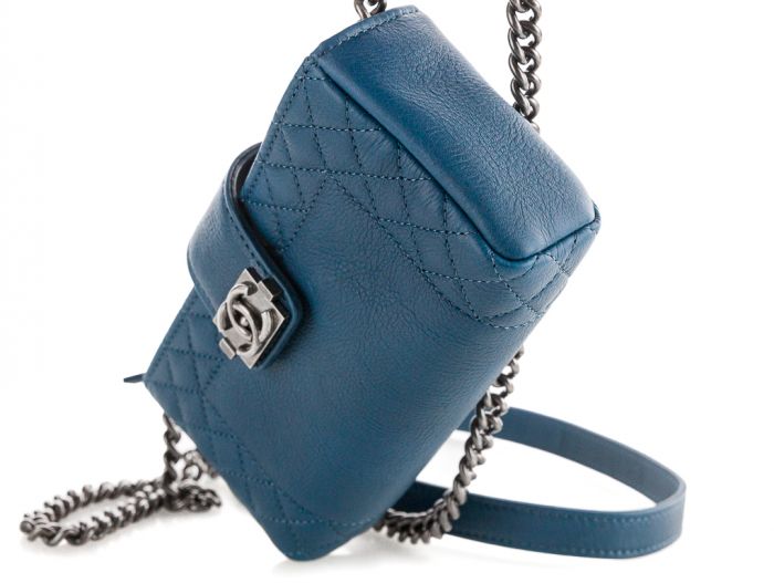 Chanel Boy Reverso Teal Mini Bag - Image 4