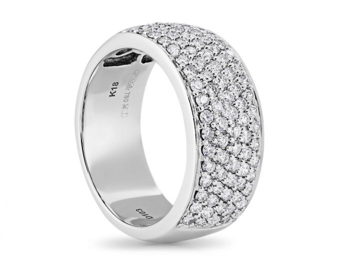Five Row Diamond Pave Ring
