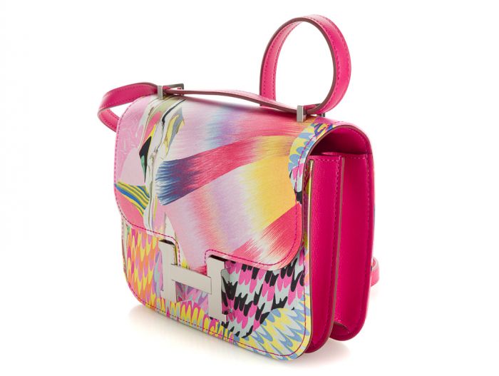 Hermes Constance Limited Edition Marble Silk Bag - Image 2