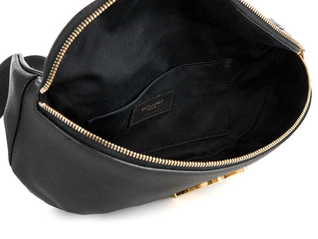 Cassandre Leather Belt Bag in Black - Saint Laurent