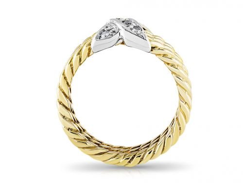 Diamond Two Tone Kiss Ring