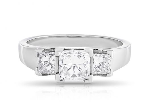 Three Princess Cut Diamond Ring