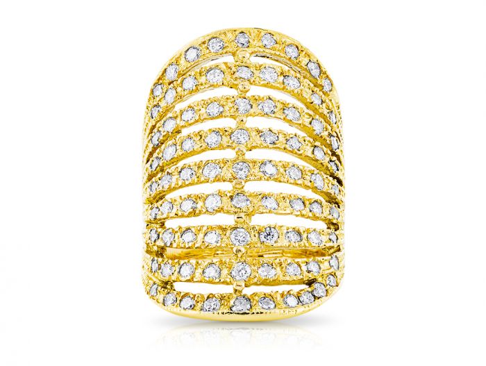 Diamond Nine Row Stack Ring