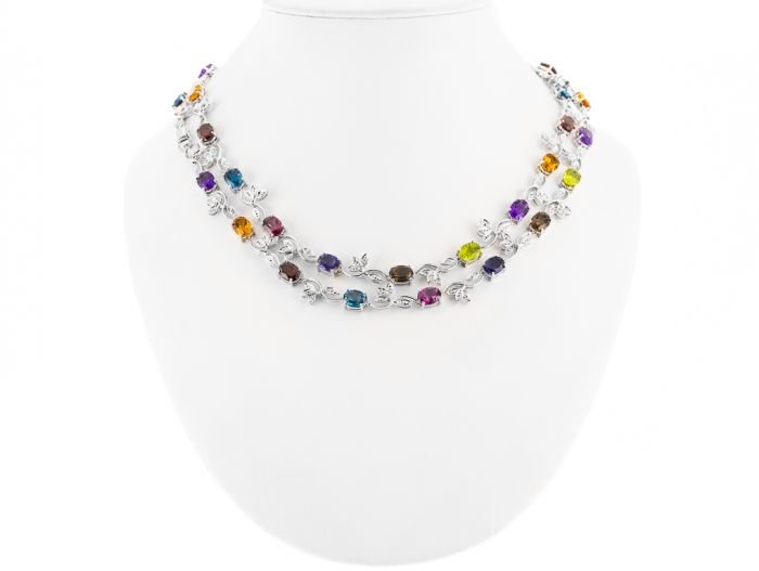 Vari Gem Set Long Necklace - Image 3