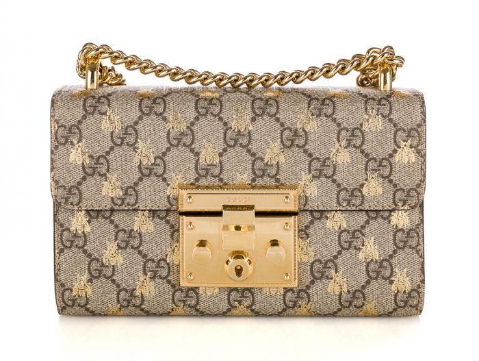 Gucci Padlock Small GG Bees Shoulder Bag
