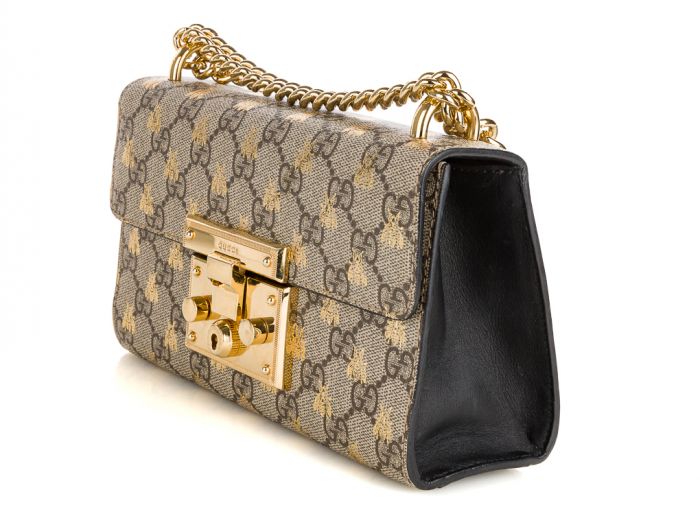 Gucci Padlock Small GG Bees Shoulder Bag
