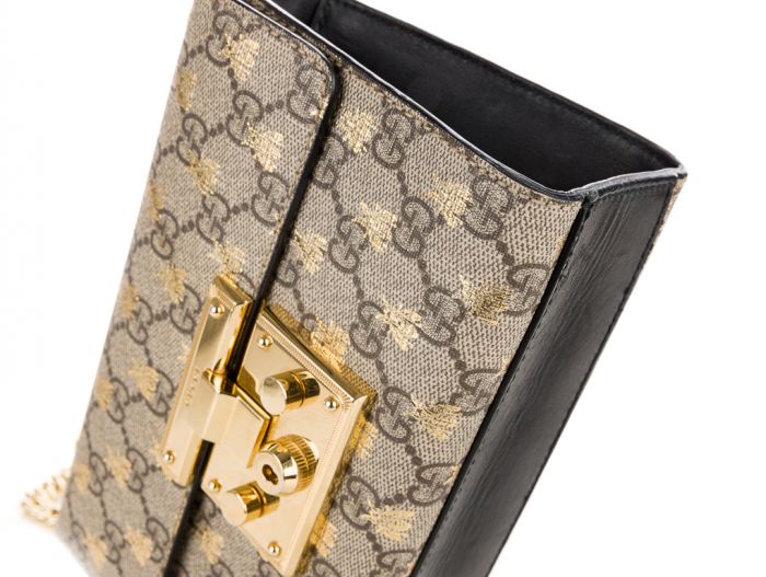 Gucci Padlock Small GG Bees Shoulder Bag