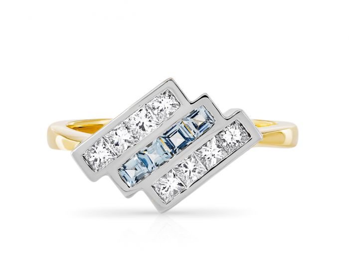 Aquamarine & Diamond Ring
