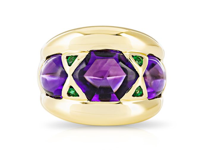 Amethyst & Emerald Ring