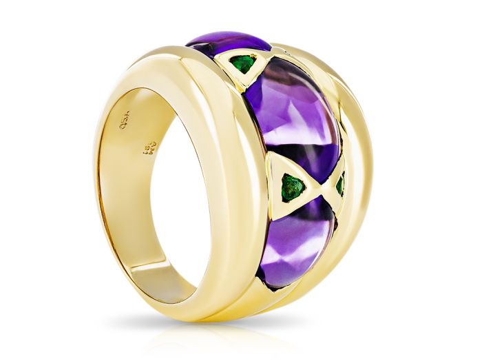 Amethyst & Emerald Ring - Image 2