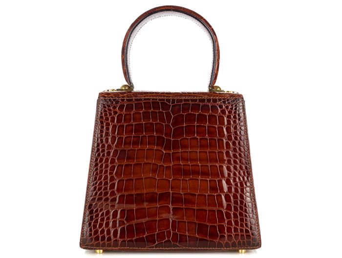 Salvatore Ferragamo Gancini Crocodile Top Handle Bag