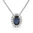 Sapphire & Diamond Cluster Pendant on Chain