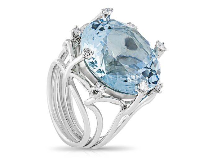 Aquamarine Cocktail Ring