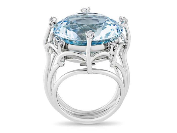 Aquamarine Cocktail Ring