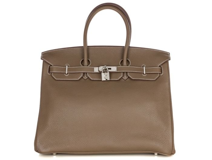 Hermes Etoupe Togo Birkin 35 Bag
