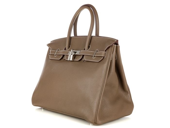 Hermes Etoupe Togo Birkin 35 Bag