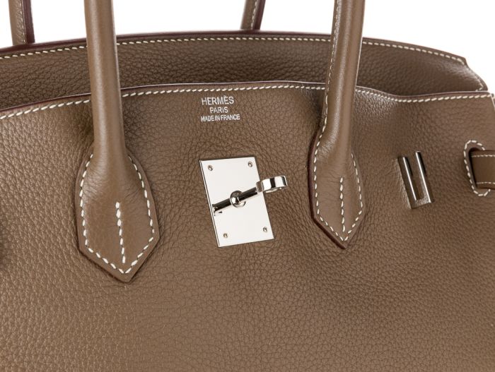 Hermes Etoupe Togo Birkin 35 Bag