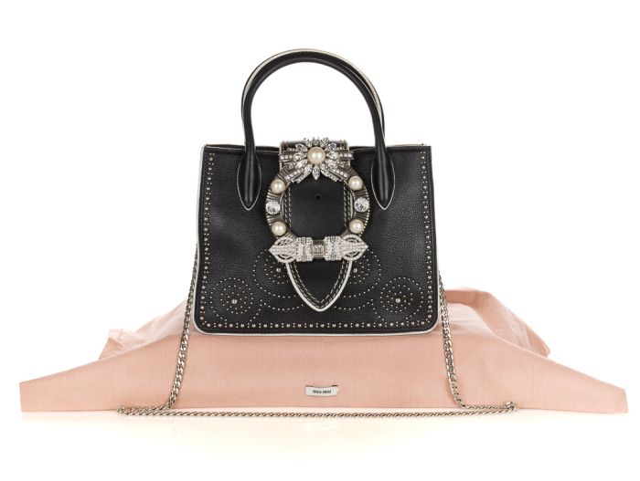 Miu Miu Madras Embellished Shoulder Bag
