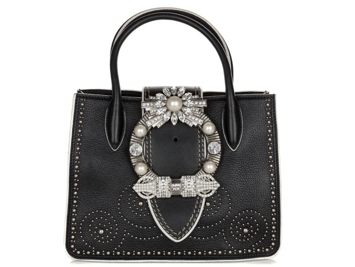 Miu Miu Madras Embellished Shoulder Bag
