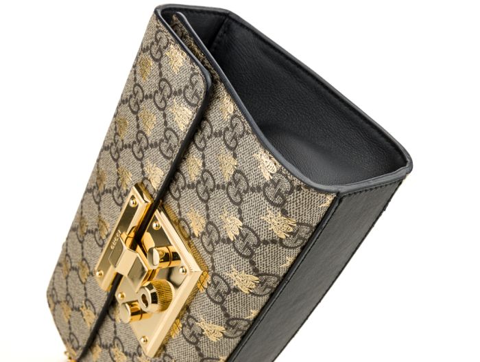 Gucci Padlock Small GG Bees Shoulder Bag